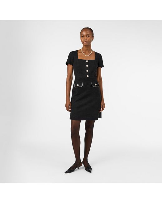 karl lagerfeld black tweed dress Karl Lagerfeld Paris Contrast Bow Tweed Shift Dress