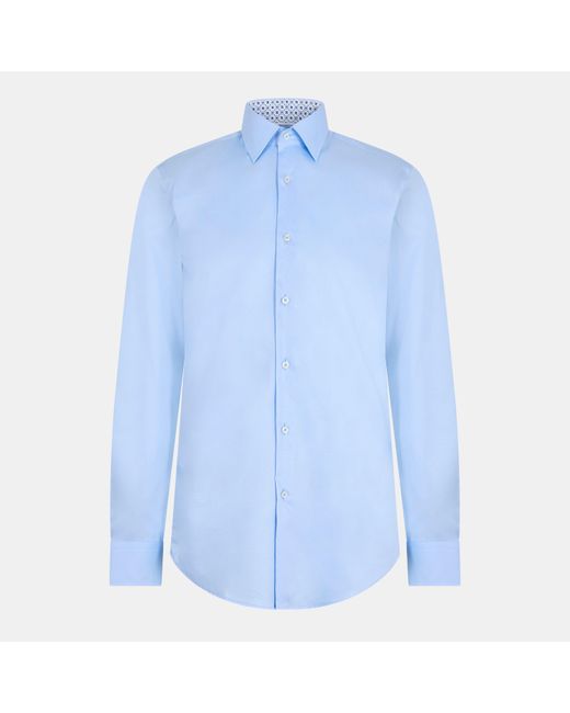 Boss Blue H Hank Kent Long Sleeve Oxford Shirt for men