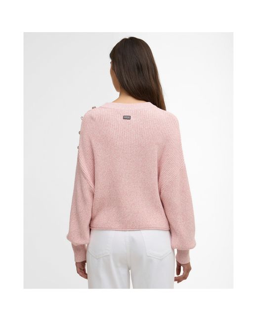 Barbour Pink Alexis Crew-Neck Jumper