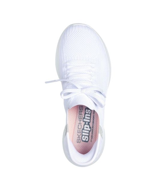 Skechers White Slip On Runners