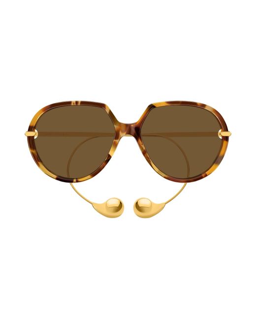 Bottega Veneta White Bv1436S Architectural Oversized Sunglasses