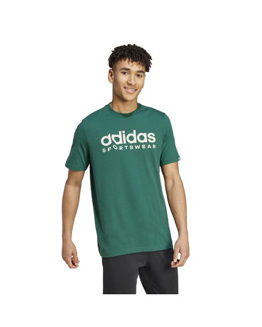 Adidas Green Essentials Single Jersey Logo T-Shirt for men