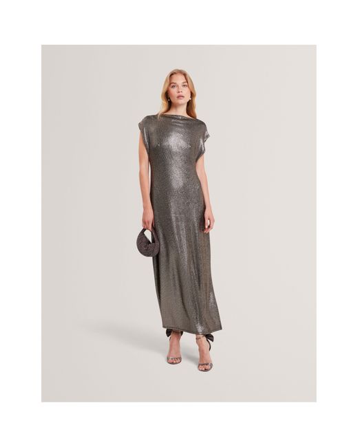 Ted Baker Brown Metallic Bodycon Dress