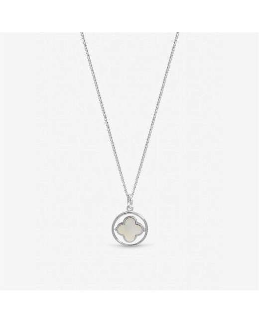 Inicio Metallic Sterling Plated Clover Pendant