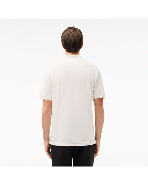 Lacoste White Classic Fit L.12.12 Heavy Piqué Polo for men