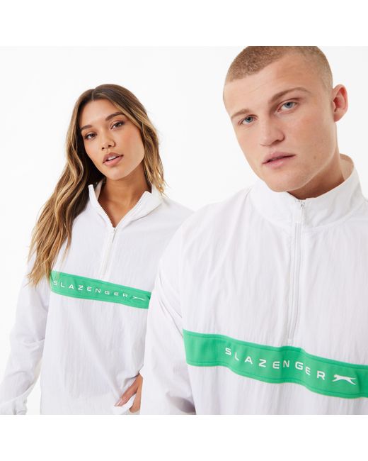 Slazenger 1881 White Ft. Aitch Contrast Half Zip Track Top