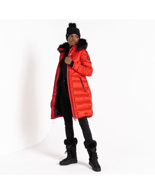 Dare 2b Red Supression Longline Insulated Quilted Jacket