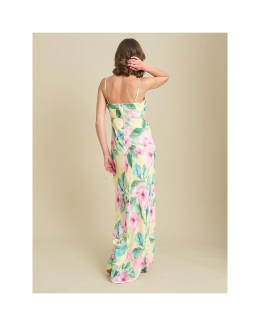 Gina Bacconi Natural Marge Burnout Print Maxi Dress