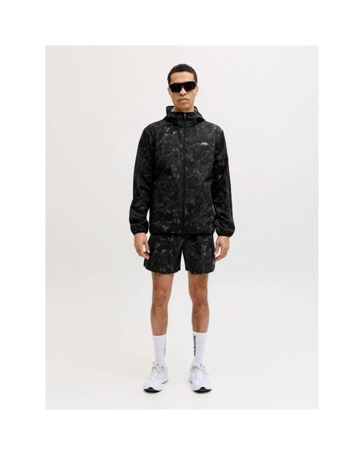 Jack & Jones Black Windbreaker And Shorts Set for men