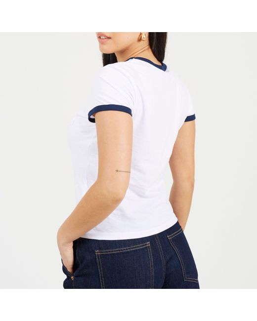 Brave Soul White Short Sleeve Chest Pocket T-Shit With Contrast Neck And Sleeve Rib