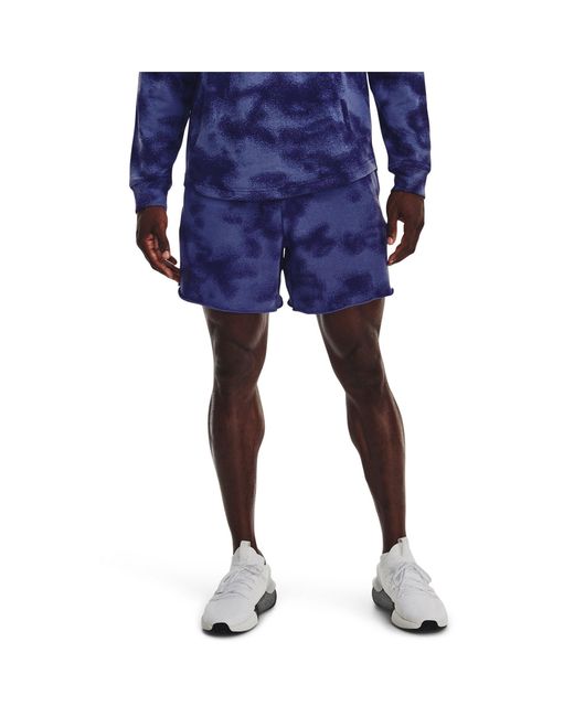 Under Armour Blue Rival Terry 6Inch Gym Shorts for men