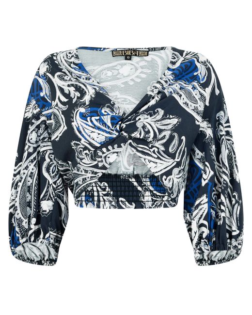Biba Blue Cropped Blouse