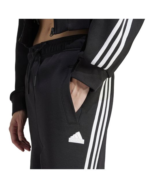 Adidas Black Future Icons 3-stripes Open Hem Joggers