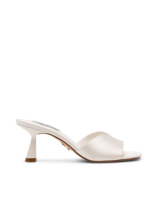 Steve Madden White Heeled Mules