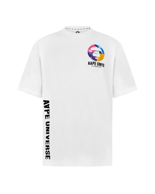 Aape White Universe Bones T-shirt for men