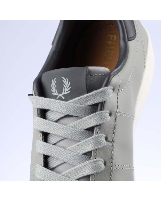 Fred Perry Gray Spencer Leather Trainers Size 6 for men