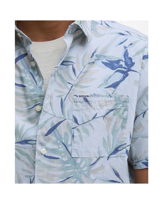 Barbour Blue B.Li Valleyfield Short-Sleeve Patterned Shirt for men