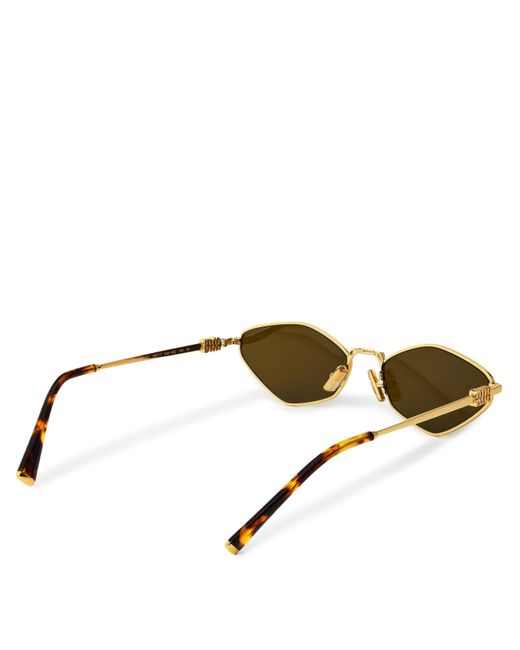 Miu Miu Brown Hexagon Sunglasses