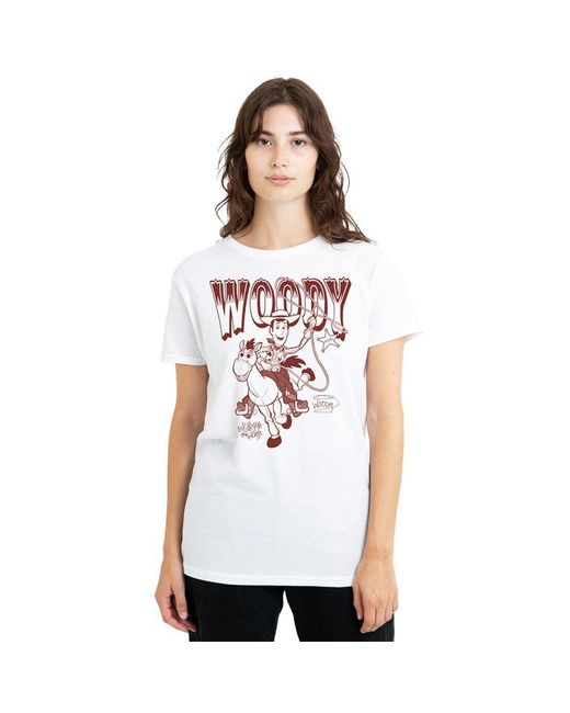 Disney White Toy Story Woody Bullseye Ride T Shirt