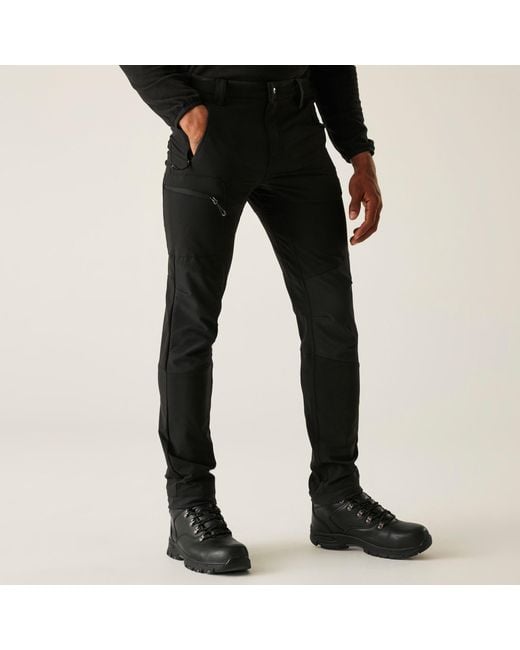 Regatta Black Prolite Softshell Stretch Trousers for men