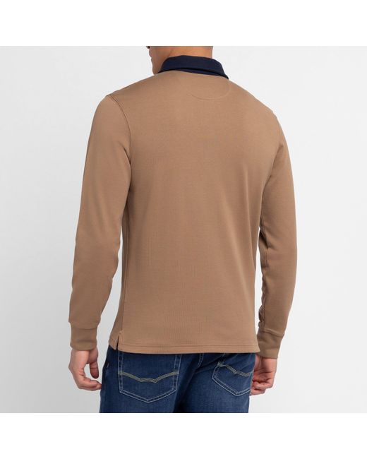 Eden Park Brown Dark Long-Sleeved Rugby Shirt for men