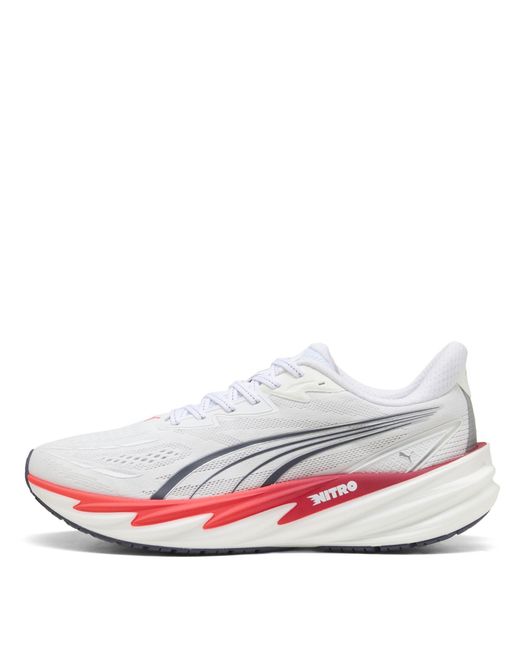 PUMA White Velocity Nitro 5 Road Running Shoes for men