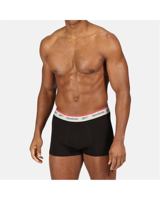 Reebok Black 3 Pack Boxer Short Ovett for men
