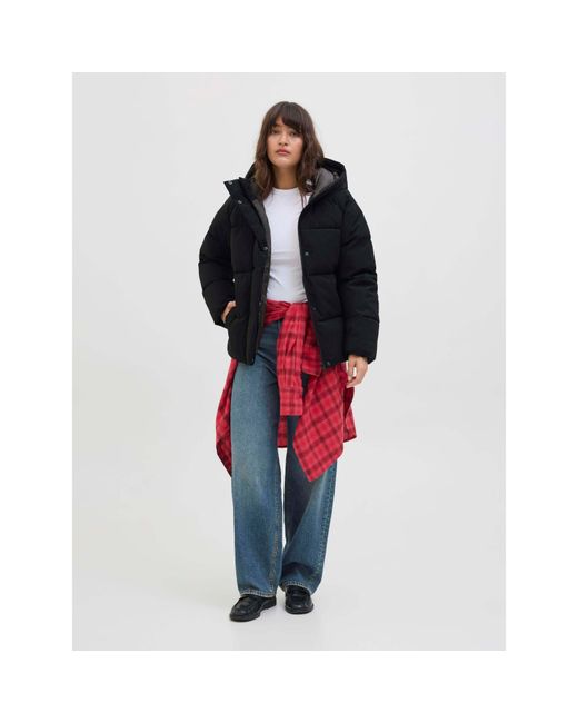 JJXX Black Global Short Puffer Jacket