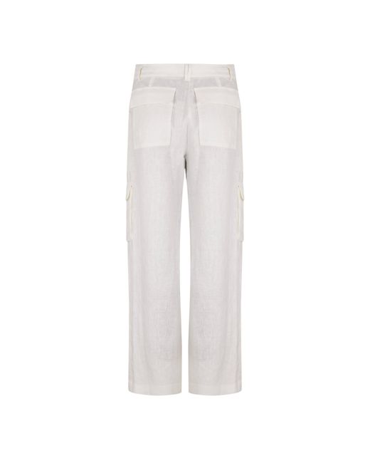 LoveShackFancy White Pora Linen Cargo Trousers