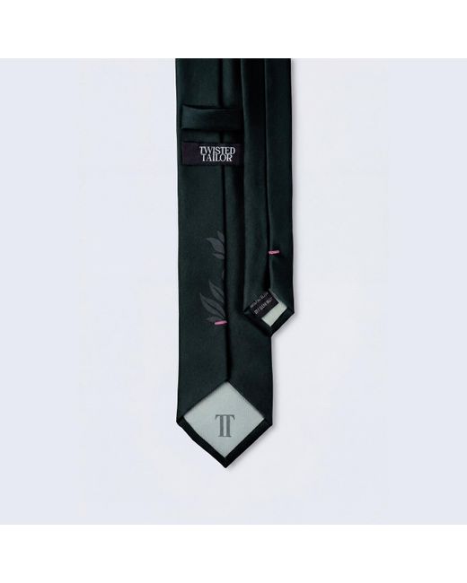 Twisted Tailor Black Atticus Floral Placement Tie for men