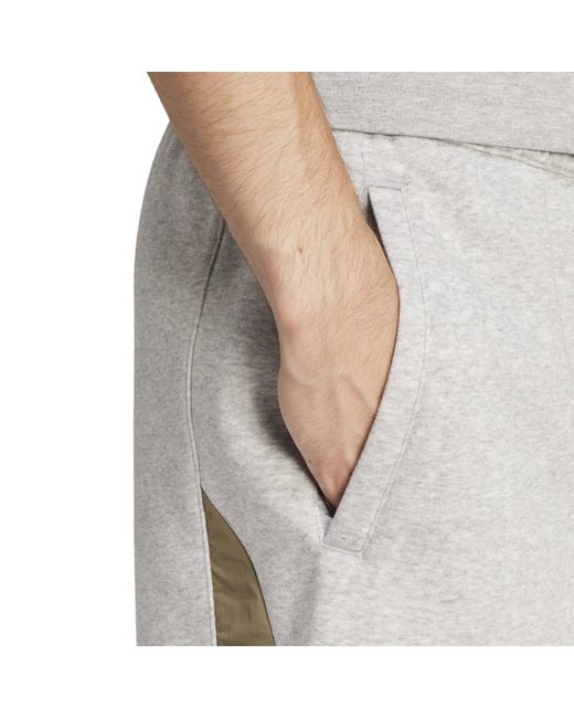 Adidas Gray Seasonal Essentials Colorblock Shorts for men