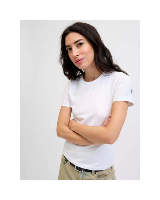 JJXX White Gigi Crew T-Shirt Ladies