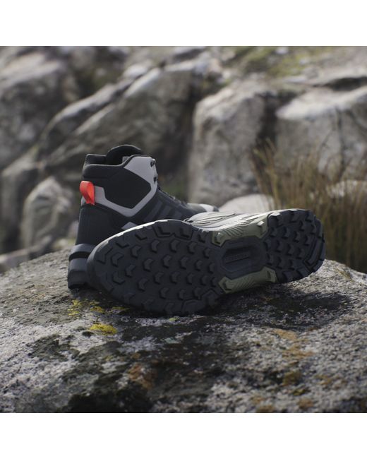 Adidas Black Terrex Eastrail Mid Waterproof Hiking Shoes for men