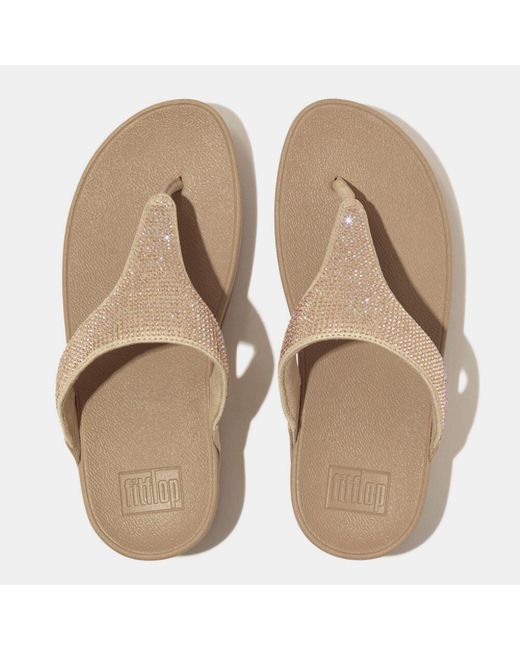 Fitflop Natural Lulu Crystal Toe-Post Sandals