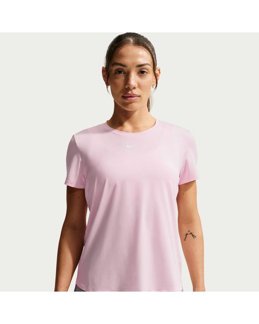 Nike Pink Dri-Fit One Standard Fit Short-Sleeve Top