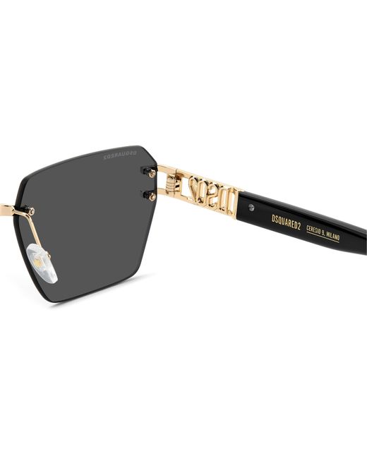 DSquared² Gray Rectangle Uv Protection Sunglasses for men