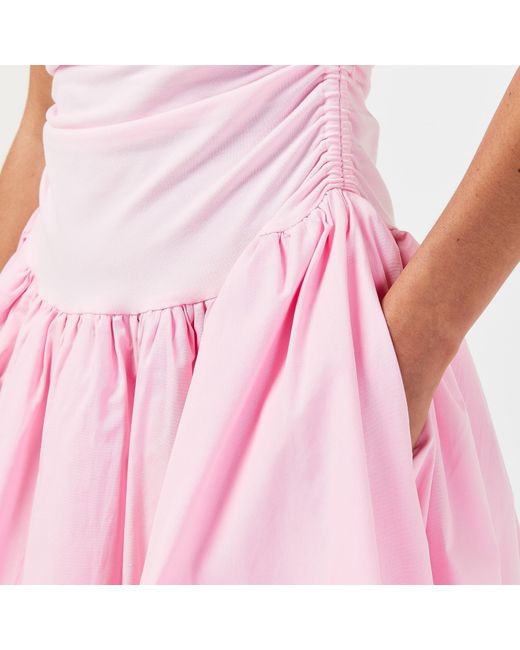 Amy Lynn Pink Amy Lynn Alexa Shoulder Tie Ultra Mini Peplum Dress