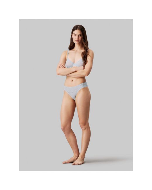 Calvin Klein Gray Thong Sheer Marquisette