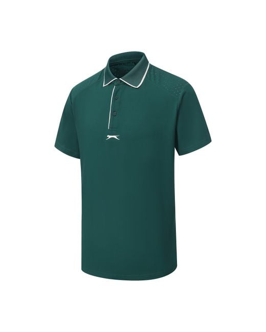 Slazenger 1881 Green Tennis Short Sleeve Performance Polo Shirt for men