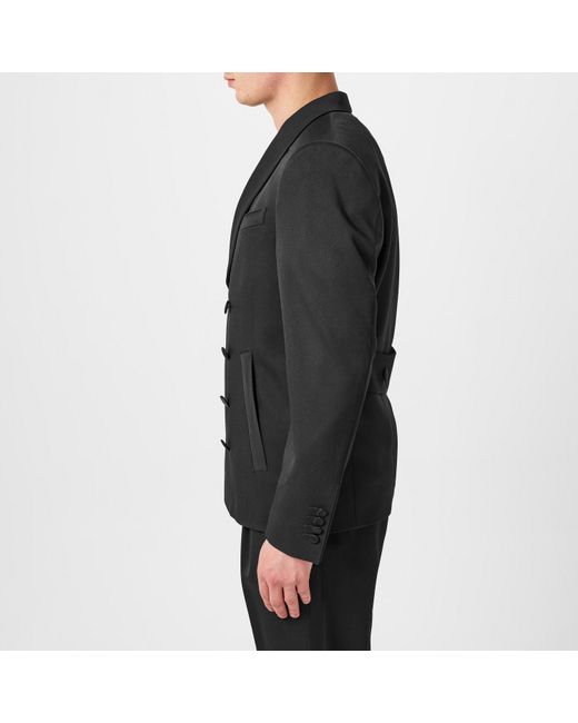 Dolce & Gabbana Black Double Breasted Wool Long Sleeve Formal Jacket for men