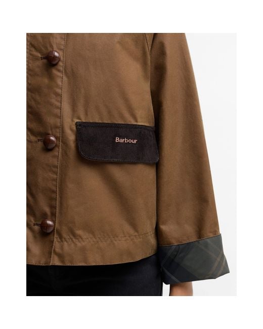 Barbour Brown Cropped Hooded Jacket