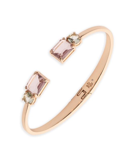 Ralph Lauren Metallic Lauren Ralph Lauren & Blush Stone Open Cuff