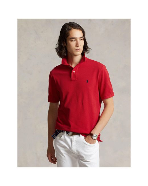 Polo Ralph Lauren Red Custom Short Sleeve Polo Shirt for men