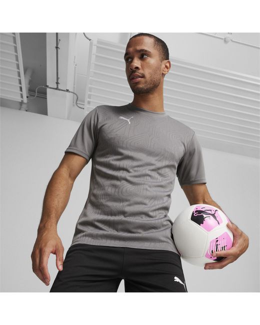 PUMA Gray Teamfinal Training Short-Sleeve Performance T-Shirt for men