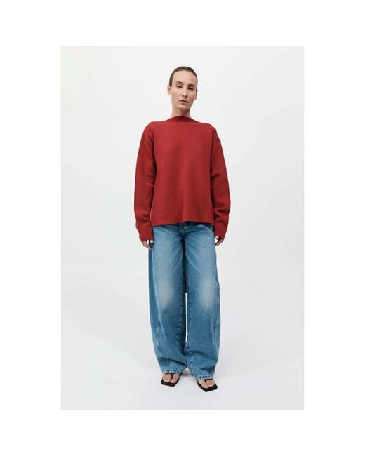 St. Agni Red Scarf Jumper