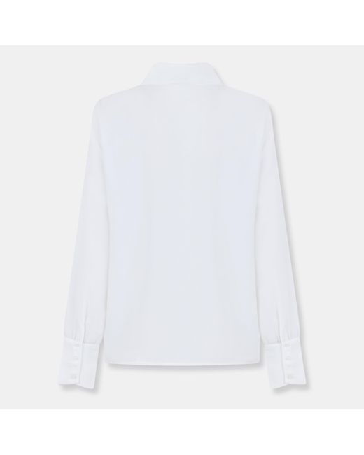Vero Moda White Harper Long-Sleeve Patterned Shirt