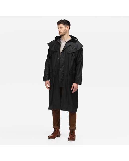 Regatta Black Cranbrook Wax Cotton Riding Quilted Jacket for men