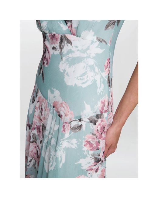 Gina Bacconi Blue India Print Fit And Flare Dress