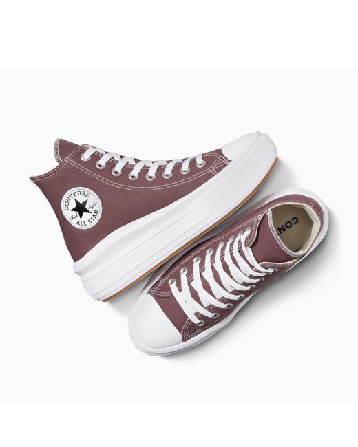 Converse Purple Chuck Taylor All Star Mov Canvas High-Top Trainers