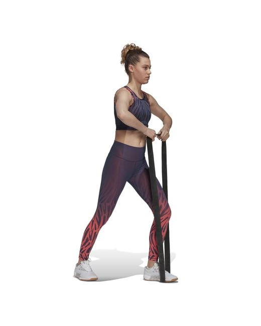 Adidas Purple Optime Fierce Training 7/8 Tights